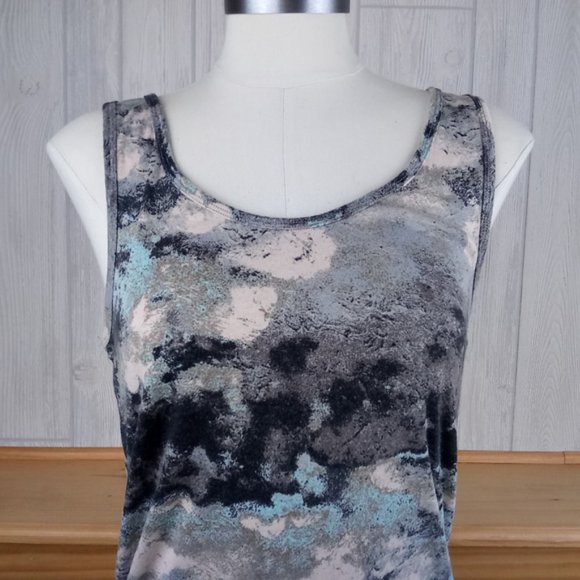 Mossimo ~ Mint & Peach Artsy Tank Top - Picture 2 of 8